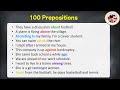 100 prepositions list and example sentences