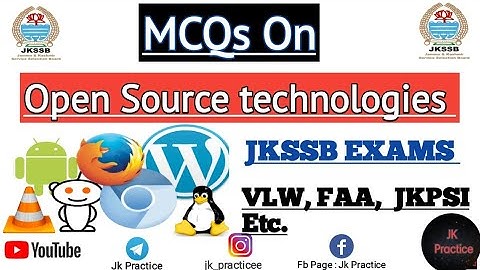 Open Source software | Mcqs On Open source technologies | JKSSB EXAMS VLW #like