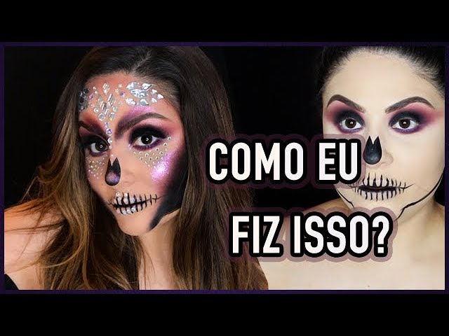 Tutorial de maquiagem de caveira para o Halloween - Sortimentos Dica de  Maquiagem