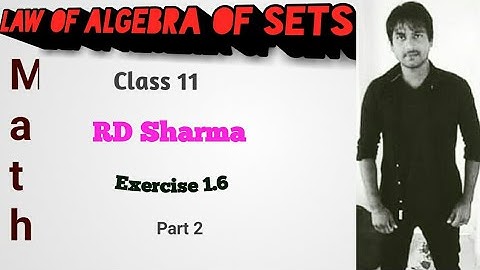 Sets Exercise 1.6 Rd Sharma Class11 Math