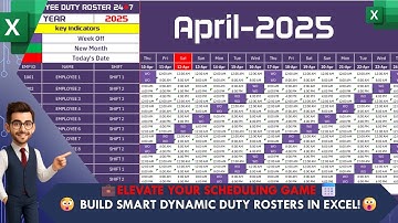 How to Create a Dynamic Employee Duty Roster in Excel 📊✅ 👨‍💻📅| Easy Tutorial! #roster