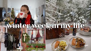 vlogmas | first snow, nantucket christmas stroll, house project, favorite dinner recipes!