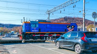 RailWay. Locomotives, EMU train at a railway crossing/ Когда живешь возле загруженного жд переезда