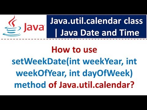 How to use setWeekDate(int weekYear, int weekOfYear, int dayOfWeek) method of Java.util.calendar?