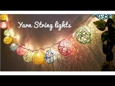 DIY Yarn string lights | Diwali/Christmas home decor