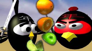 ANGRY BIRDS in FRUIT NINJA ☺ 3D animated  spoof ♫ FunVideoTV Style screenshot 2