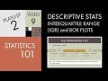 Statistics 101: Descriptive Statistics, IQR and Box Plots