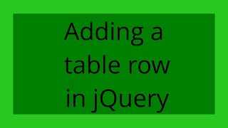 Adding a table row in jQuery