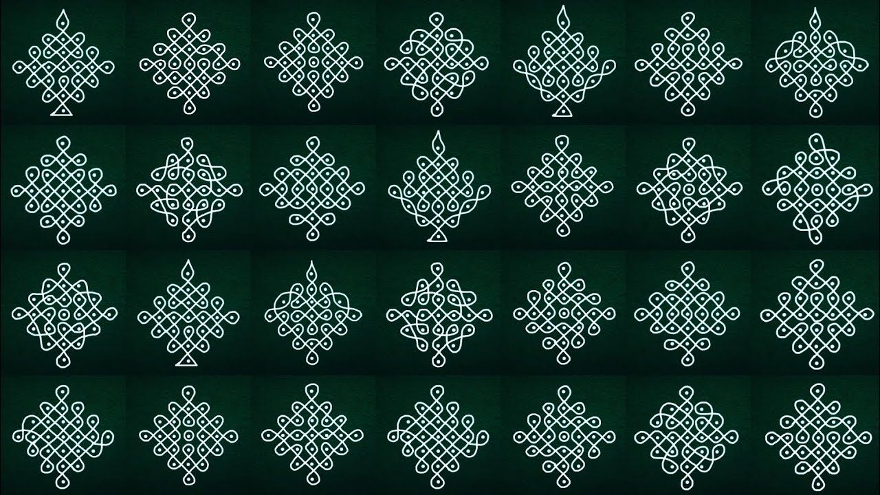 7-1 dots kolam collection| sikku kolam| kambi kolam| muggulu| small kolam