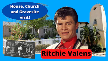 Ritchie Valens house he lived in, rare video of inside the church service was held and gravesite.