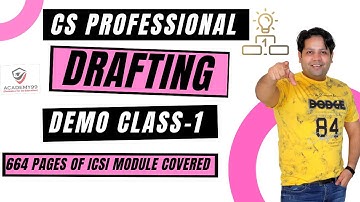 DRAFTING DEMO LECTURE-1 | CS PROFESSIONAL | DRAFTING CS PROFESSIONAL | CS PROFESSIONAL DRAFTING