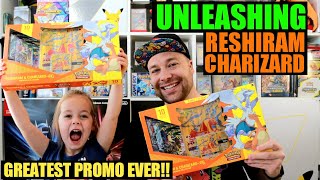 Greatest Pokemon TCG Promo EVER! | Opening Reshiram Charizard Collection Box | GOLD Black Star SM247