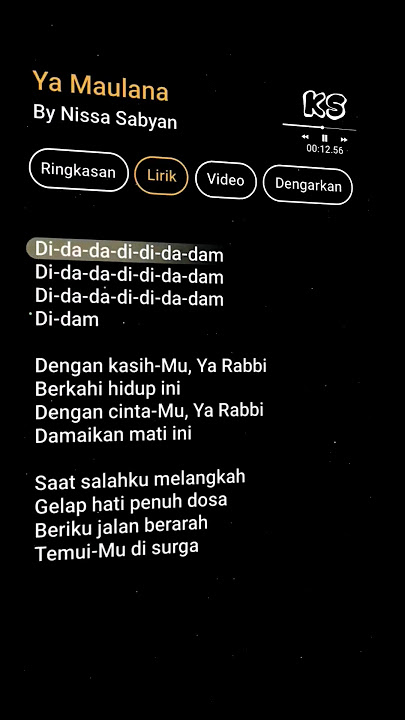 lirik ya maulana #lirik #lagu #lyrics #liriklagu #yamaulana #nissasabyan #KS #viralvideo