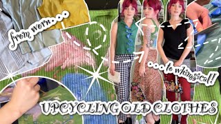 upcycling old clothes I don’t wear / thrift flip (painting, sewing, + dye projects!!!) 🪡🎨✨