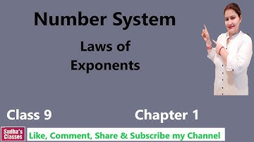 Class 9 Number System Chapter 1  Laws of Exponents Ex. 1.6 Maths NCERT Solutions CBSE Board