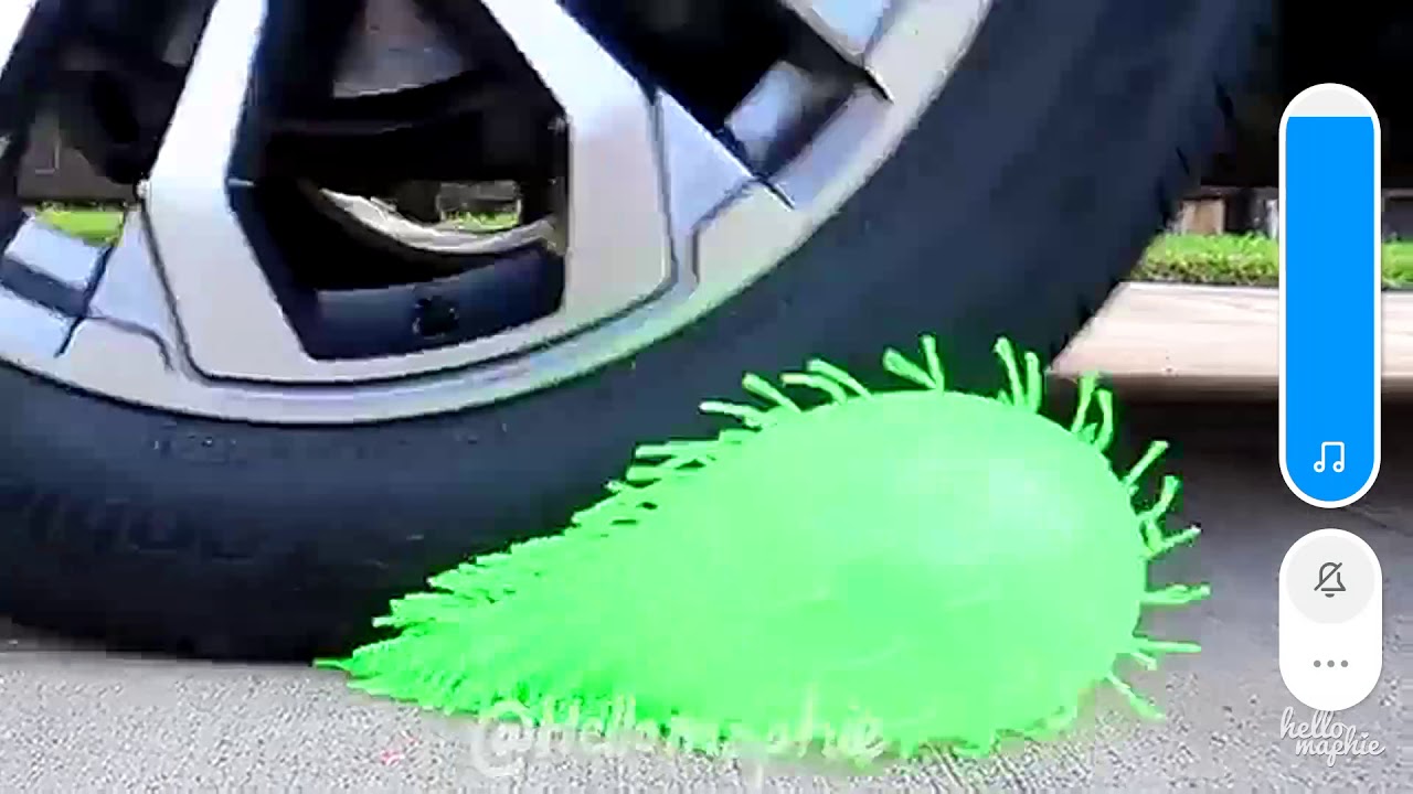Car runs over funny stuff - YouTube