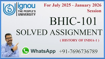 🎓 IGNOU BHIC-101 Solved Assignment 2025–26 (History of India–1)