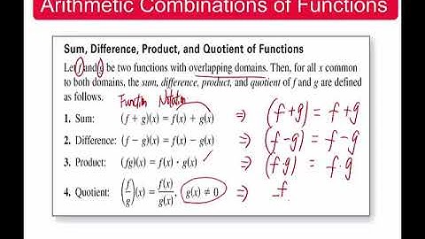 Section 1.8 Combinations of Functions