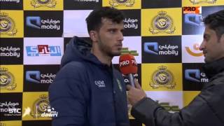 دوري بلس - اللاعب عمر السومة بعد مباراة النصر والأهلي - 15\2\2016