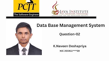 Question-02, Create a Database Using MySQL Workbench | 1st Year | Java Institute| Naveen deshapriya