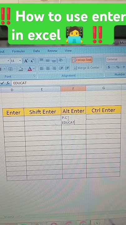 how-to-use-enter-in-excel-exceltips-views-trending-shortsviral