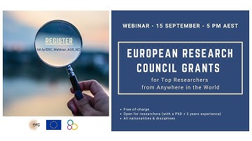 Webinar: European Research Council Grants for Top Researchers from Anywhere in the World