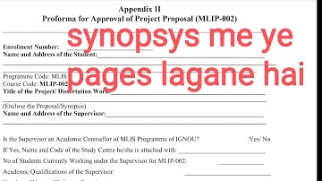 synopsys me kaun sa page lagaye#synopsys#ignou#ignousynopsys#mlis#project#dissertation#proposal