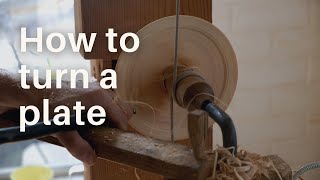 Pole lathe: Turning a Simple Wooden Plate