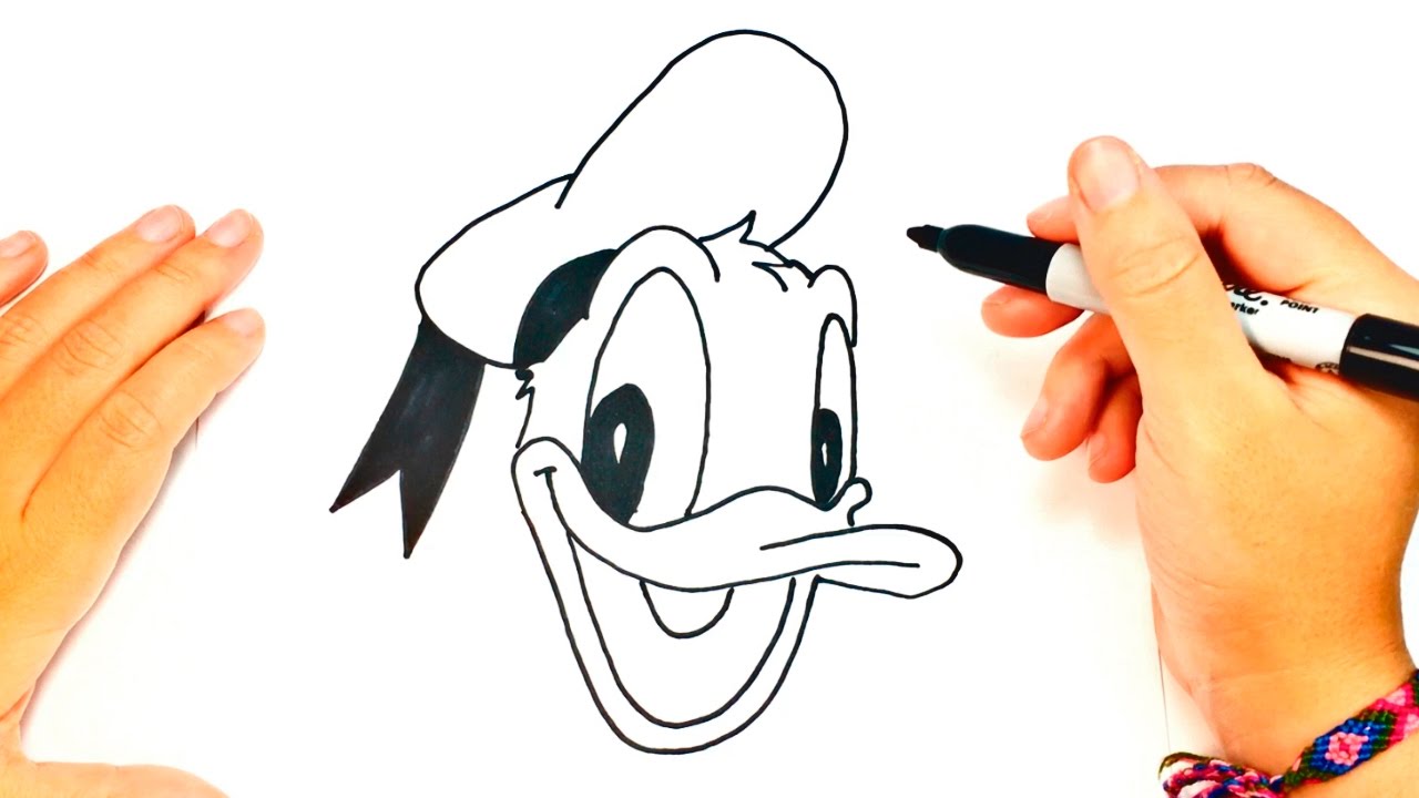 How to draw laughing Donald Duck  Sketchok easy drawing guides