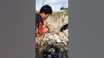 Cleaning plastic clogged Culvert pipe #cleaning #shorts #plastic #real