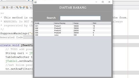 Java Swing - Filter Data pada Tabel
