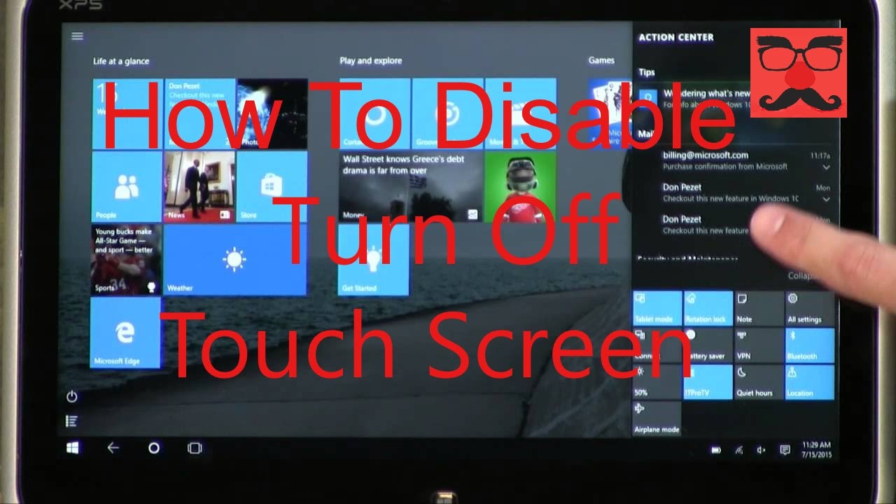 deactivate touch screen