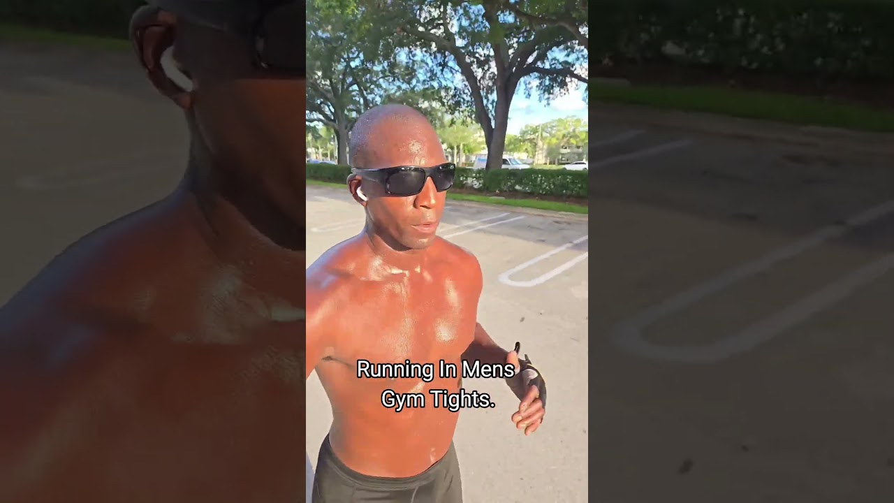 Running In Mens Gym Tights