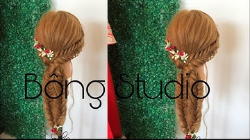 Hướng dẫn bới tóc cô dâu|tóc Tết dể thương mẫu 106|Bông Studio