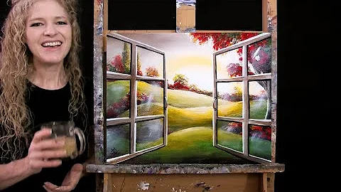 Learn How to Paint "AUTUMN WINDOW" with Acrylic - ...