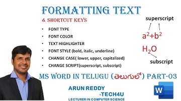 MS WORD IN TELUGU PART - 3 || FORMATTING TEXT || FORMATTING TEXT IN MS WORD TELUGU ||