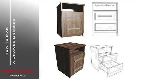 how to Make a Drawer Dresser Design  - sketchup + vray 5.2