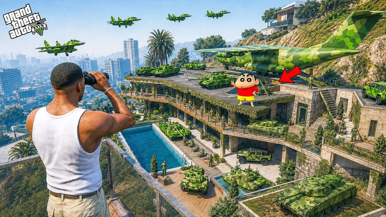 GTA V : Franklin And Shinchan House Raided By Army In GTA 5 Telugu |#gta5