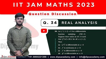 IIT JAM 2023 Maths - Q. No. 34 | REAL ANALYSIS | Question Discussion | Dips Academy