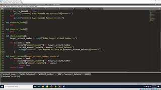PythonWithTahir 18 - Sample Bank Program 5  example of using functions