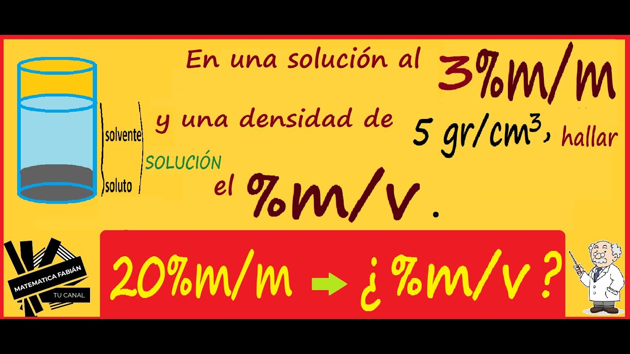 Cómo pasar de m/m a m/v con la DENSIDAD. (paso a paso) YouTube