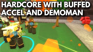 HARDCORE WITH BUFFED ACCELERATOR AND DEMOMAN | ROBLOX Tower Defense Simulator screenshot 5