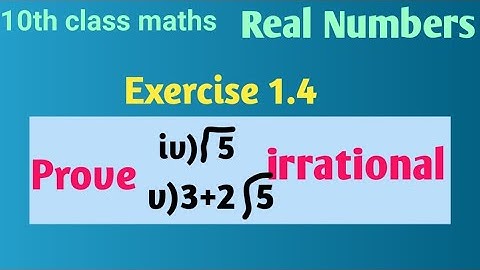 Real Numbers//Prove irrational//Exercise 1.4//10th class maths//Board syllabus//SP Math Solutions