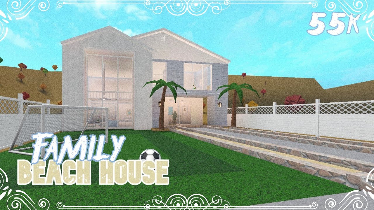 BLOXBURG: 55k Family Beach House | House Build