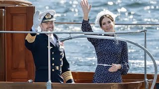 King Frederik and Queen Mary officially boarded the Royal Yacht Dannebrog #royalnews