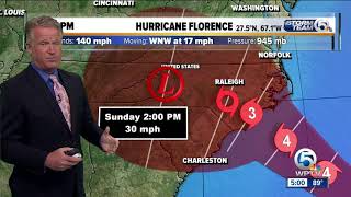 5 p.m. Tuesday update on Hurricane Florence