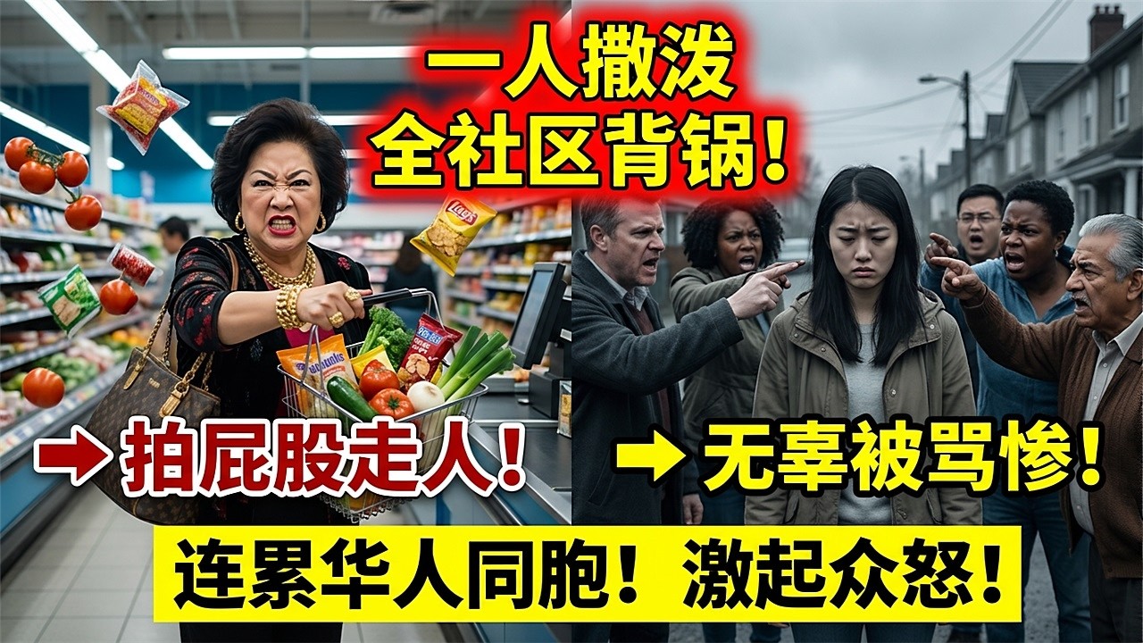 华人超市大闹一场彻底“社死”！大妈吓得闭门不出，无辜邻居却替她承受了最惨代价…
