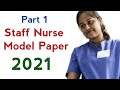 Staff Nurse Model Paper 2021