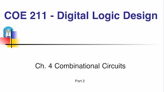 Ch. 4 Combinational Circuits -Digital Logic Design | part 2
