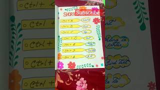 Famous Computer Shortcut key school project 💯➗ #ytshorts #art #trending #artandcraft #viral Wealth